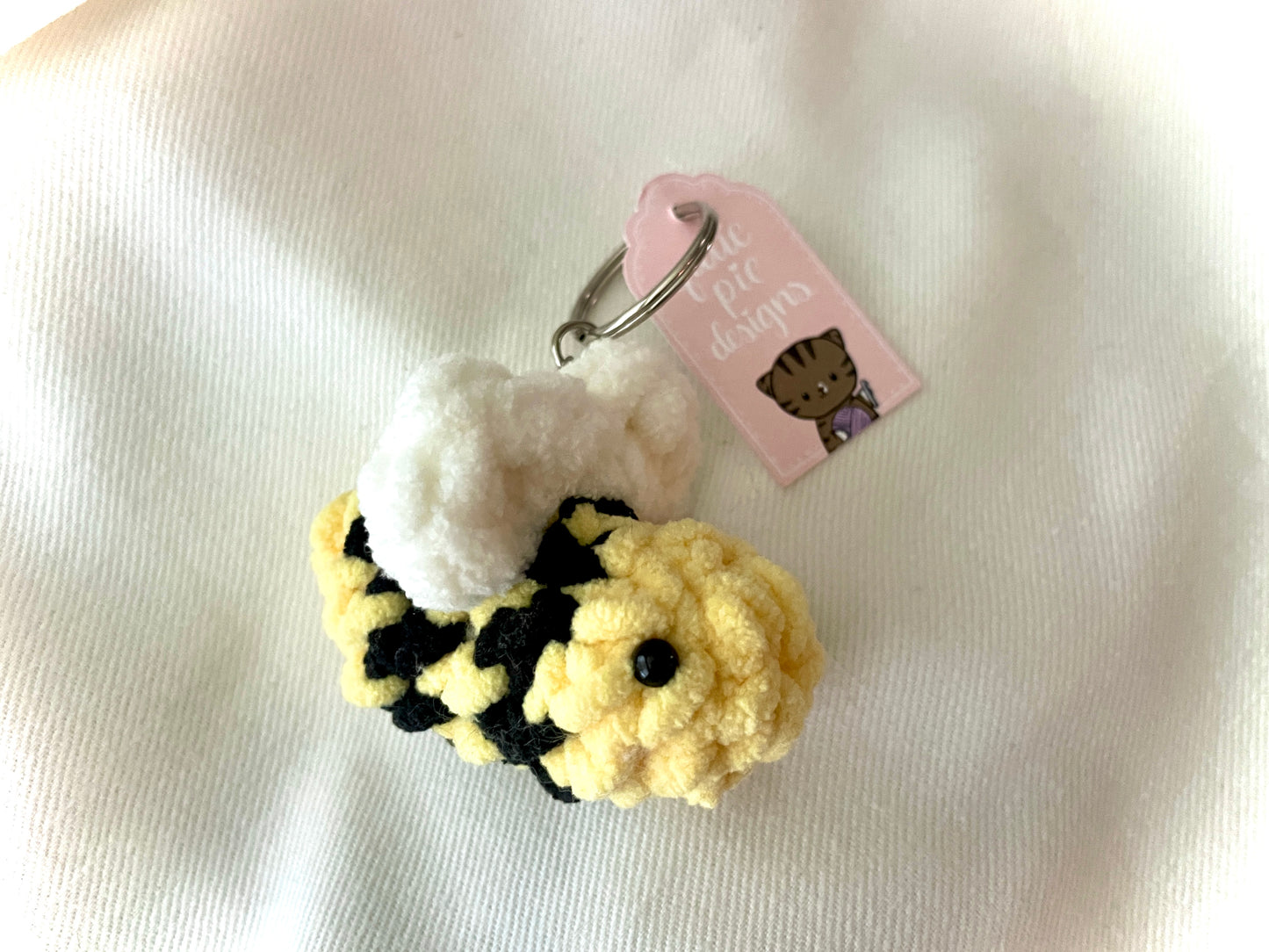 Mini Plush Bee Keychain