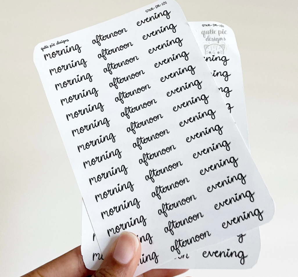 Morning Afternoon Evening Daily Planner Stickers