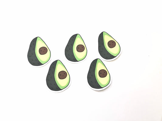 Adorable Smiling Avocado Sticker | Fun Planner Flakes for Journals | Cute Bullet Journal Stickers | Sweet Avocado Stickers for Notebooks