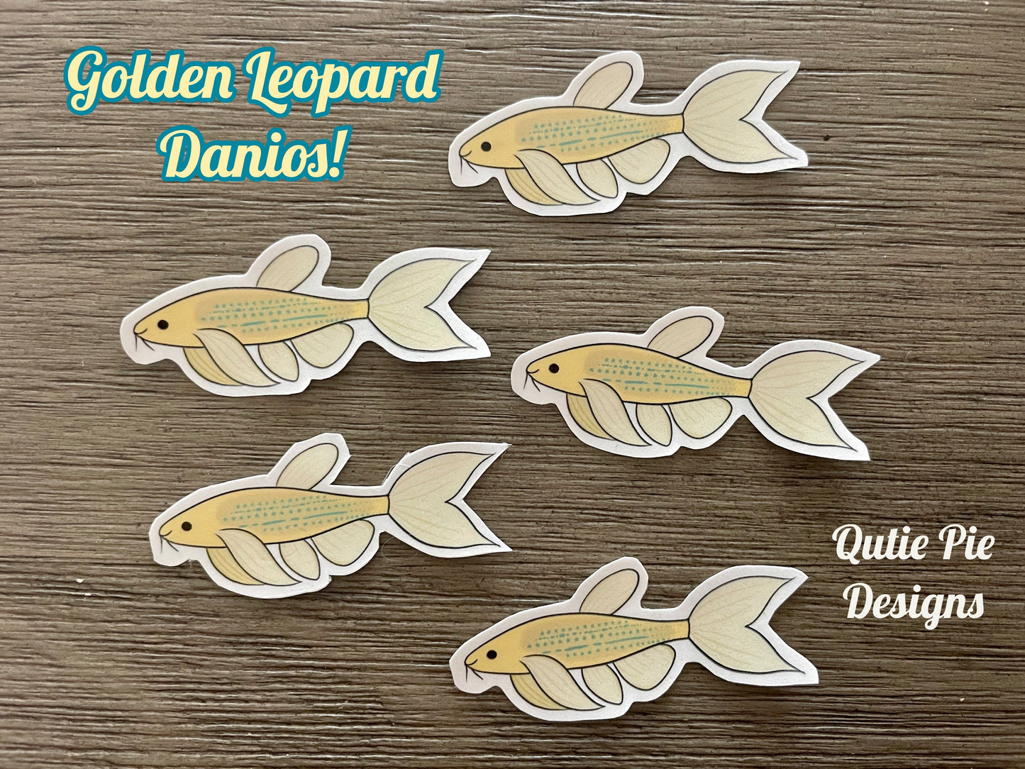 10 Pack Golden Leopard Danio Stickers | Zebra Danio Aquarium Fish Sticker | Planner Decor Sticker for Aquarium Lovers | Danio Lover Gift