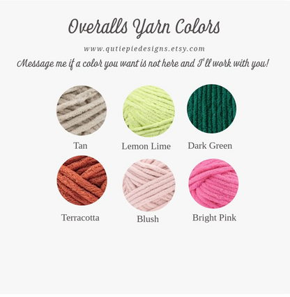 Crochet Frog Bunny with Overalls Plushie