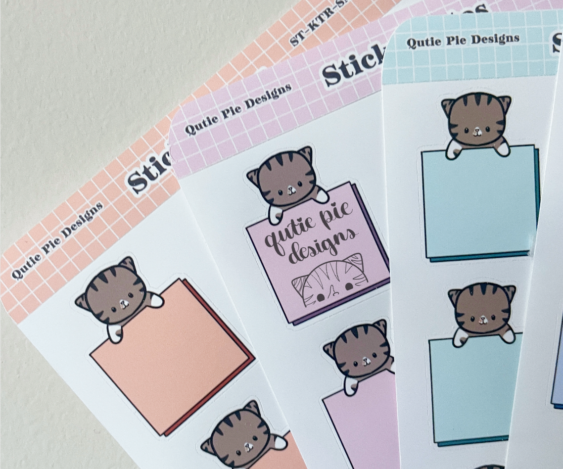 Sticky Note Kitty Stickers