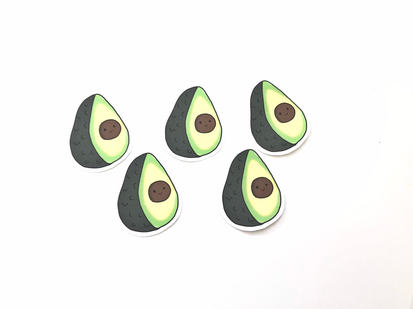 Adorable Smiling Avocado Sticker | Fun Planner Flakes for Journals | Cute Bullet Journal Stickers | Sweet Avocado Stickers for Notebooks