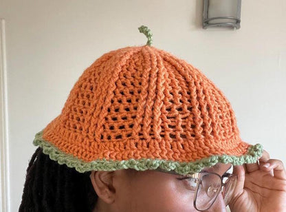 Cozy Pumpkin Crochet Hat Pattern | Cute Crochet Bucket Hat for Fall | Easy Pumpkin Hat Pattern with Photo Tutorial for Beginners